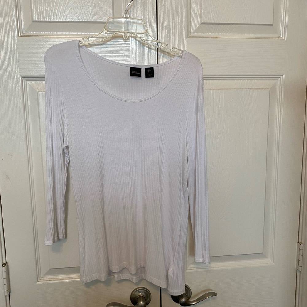 Catherine Malandrino Long Sleeve Rib Knit Top L